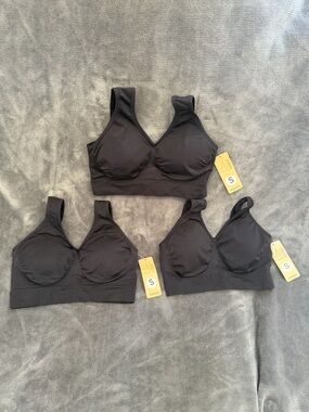 Truekind Everyday Wireless Bralette Black New Comfort Bra Size S lot of 3